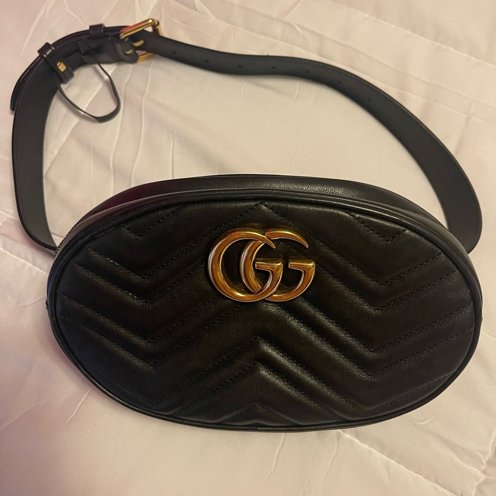 Gucci Fanny Pack - Black with Gold